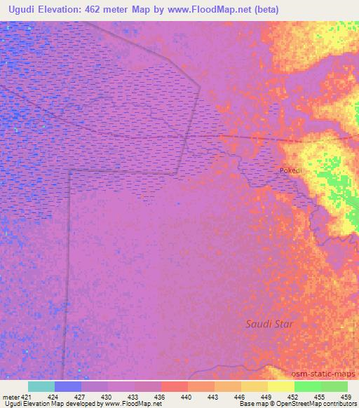 Ugudi,Ethiopia Elevation Map
