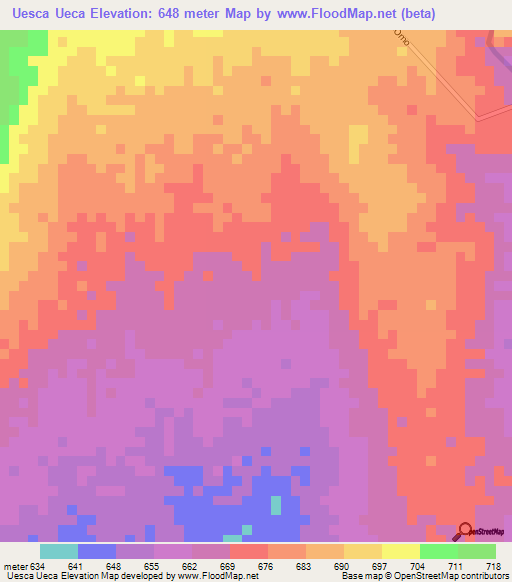 Uesca Ueca,Ethiopia Elevation Map