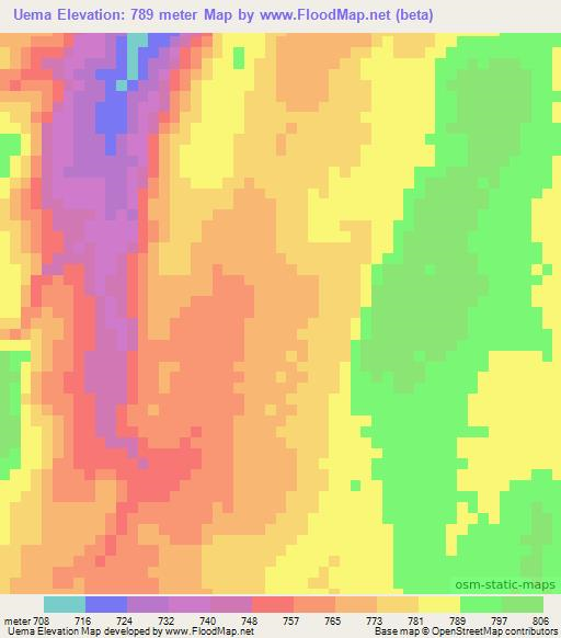 Uema,Ethiopia Elevation Map