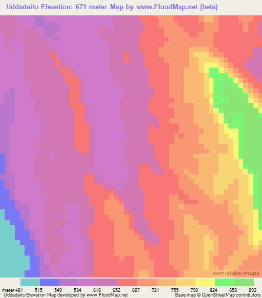 Uddadaito,Ethiopia Elevation Map