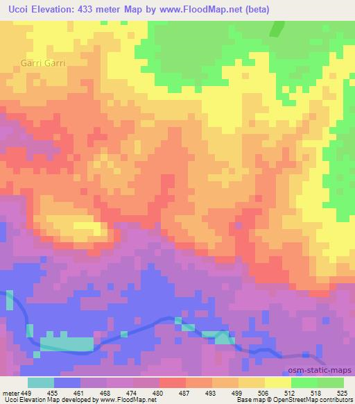Ucoi,Ethiopia Elevation Map