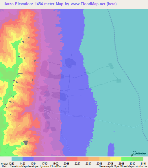 Uatzo,Ethiopia Elevation Map