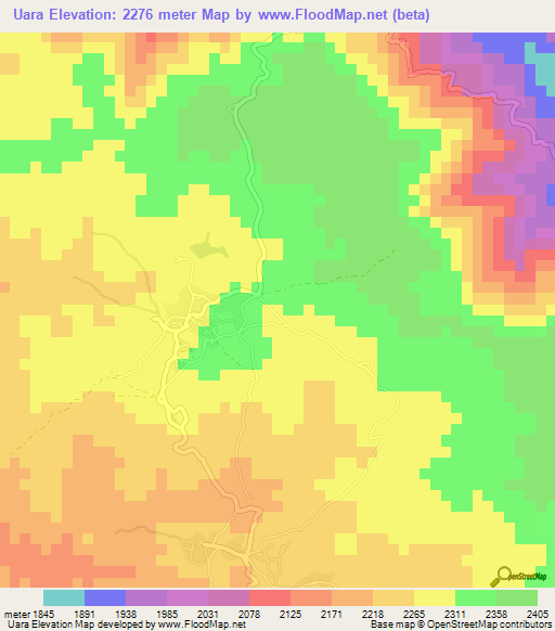 Uara,Eritrea Elevation Map