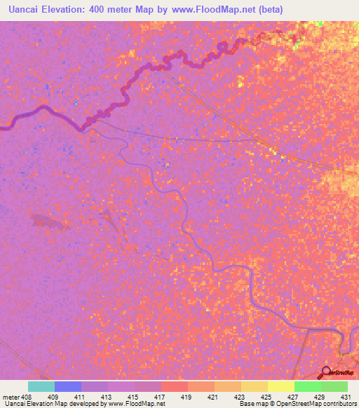 Uancai,Ethiopia Elevation Map