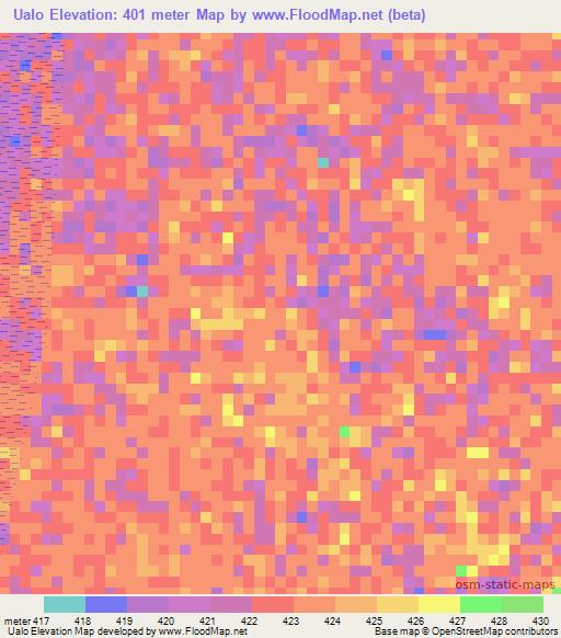 Ualo,Ethiopia Elevation Map