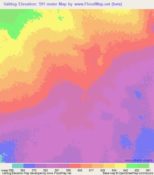 Uafdug,Ethiopia Elevation Map