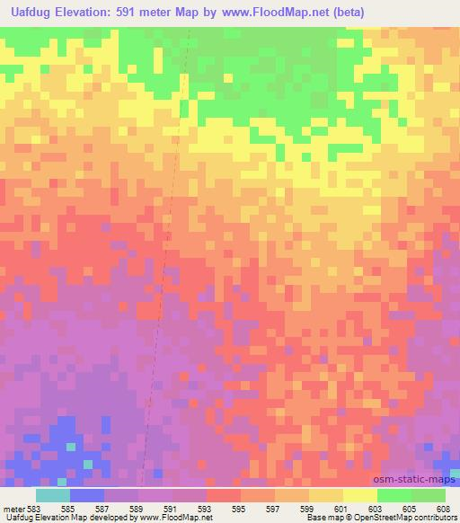 Uafdug,Ethiopia Elevation Map
