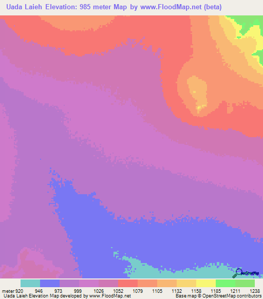 Uada Laieh,Ethiopia Elevation Map