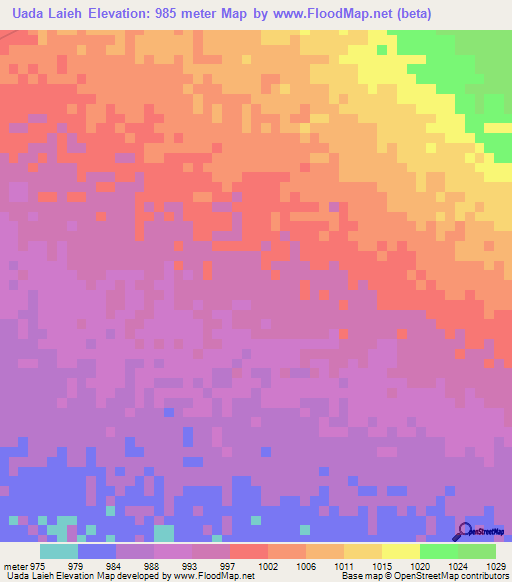 Uada Laieh,Ethiopia Elevation Map