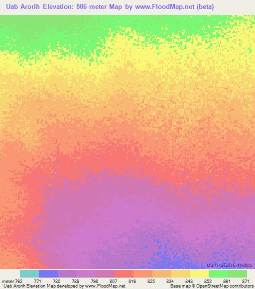 Uab Arorih,Ethiopia Elevation Map