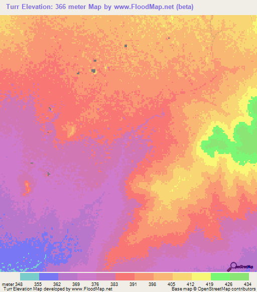 Turr,Ethiopia Elevation Map