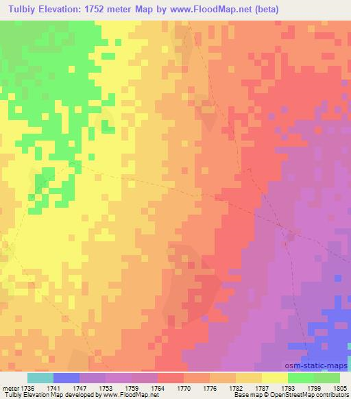 Tulbiy,Ethiopia Elevation Map
