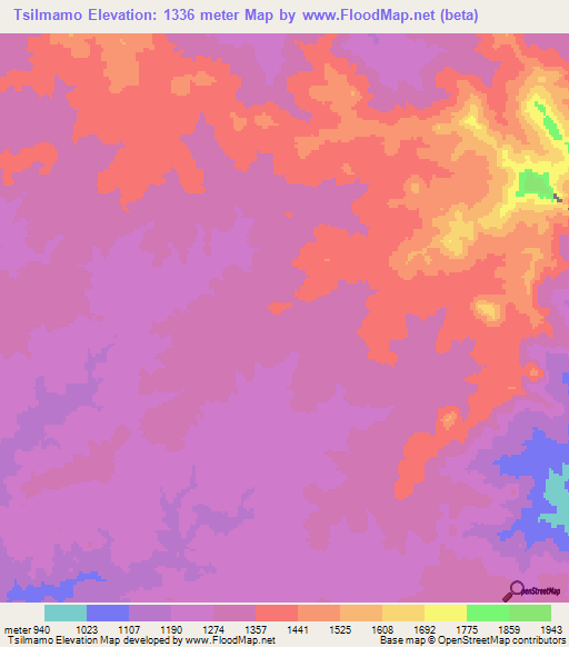 Tsilmamo,Ethiopia Elevation Map