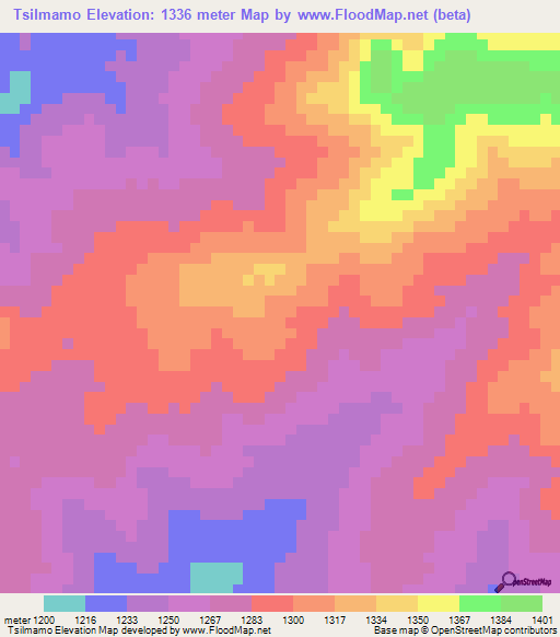 Tsilmamo,Ethiopia Elevation Map