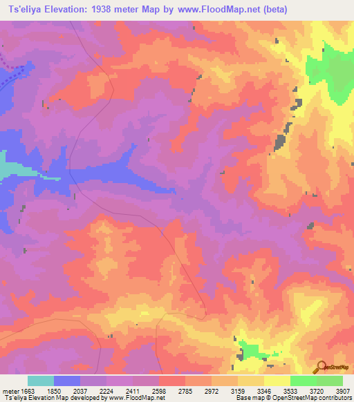 Ts'eliya,Ethiopia Elevation Map