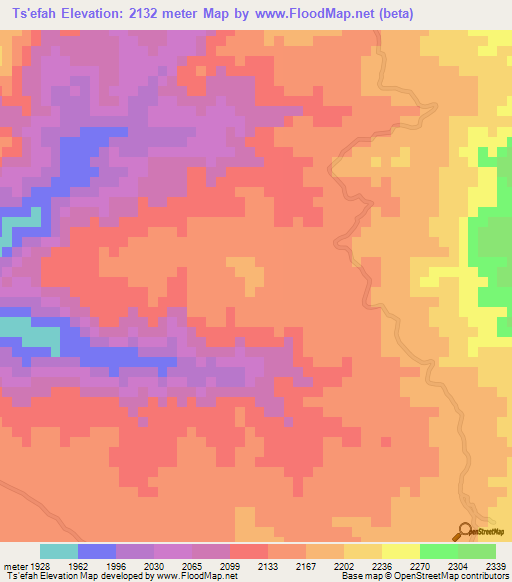 Ts'efah,Ethiopia Elevation Map