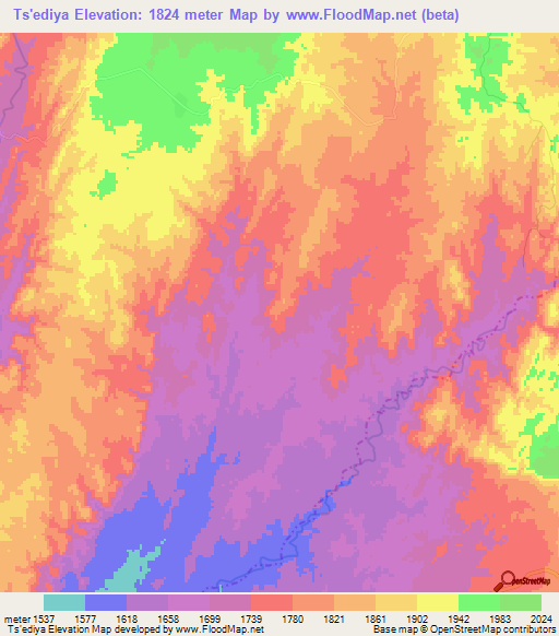 Ts'ediya,Ethiopia Elevation Map