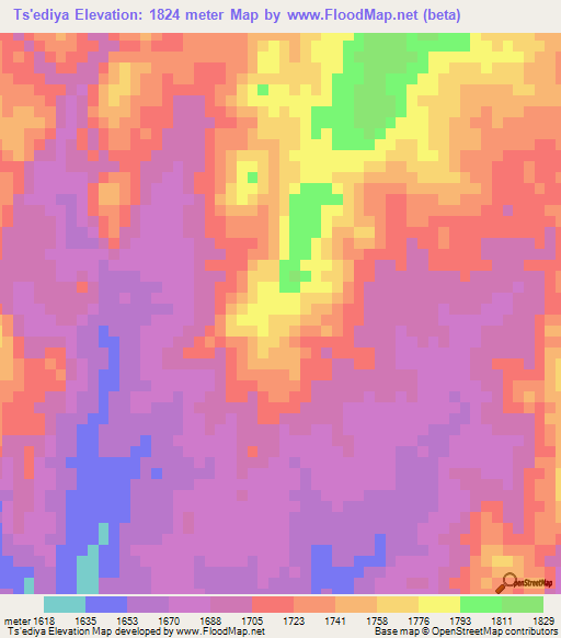 Ts'ediya,Ethiopia Elevation Map