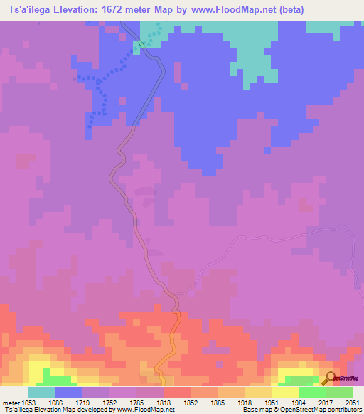 Ts'a'ilega,Ethiopia Elevation Map