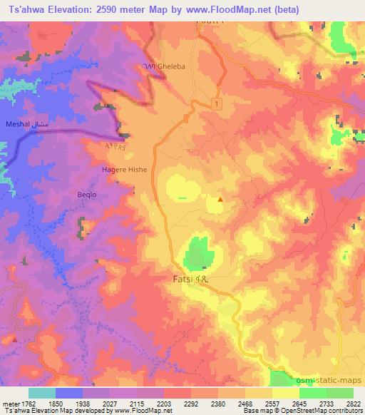 Ts'ahwa,Ethiopia Elevation Map