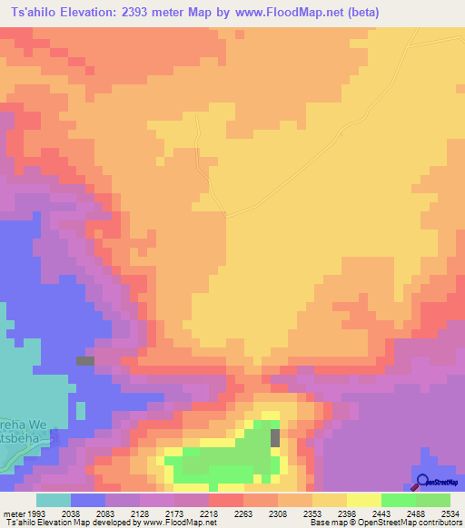 Ts'ahilo,Ethiopia Elevation Map