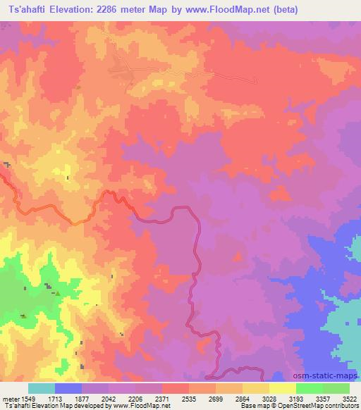 Ts'ahafti,Ethiopia Elevation Map