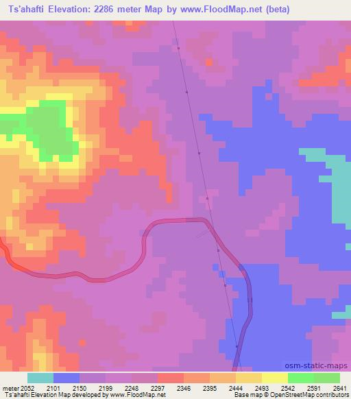 Ts'ahafti,Ethiopia Elevation Map