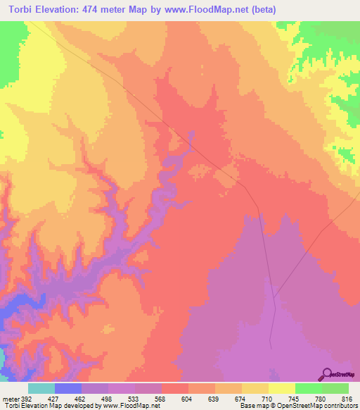 Torbi,Ethiopia Elevation Map