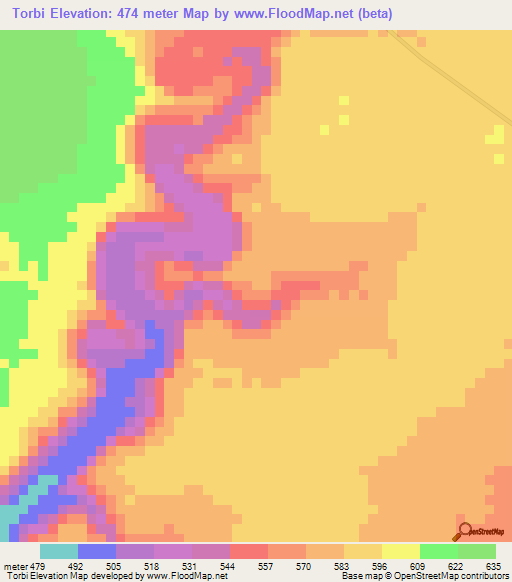 Torbi,Ethiopia Elevation Map