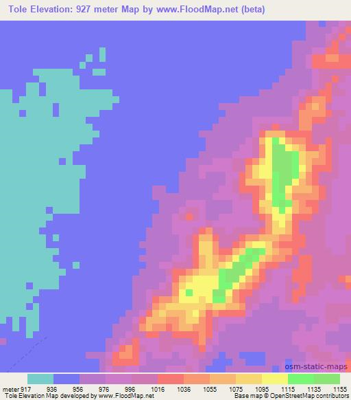 Tole,Eritrea Elevation Map