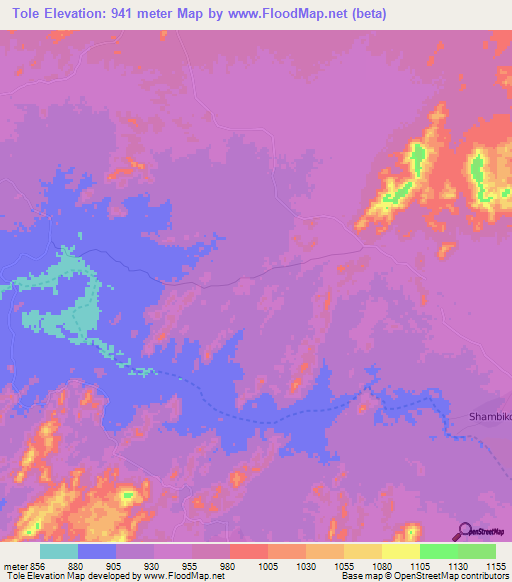 Tole,Eritrea Elevation Map