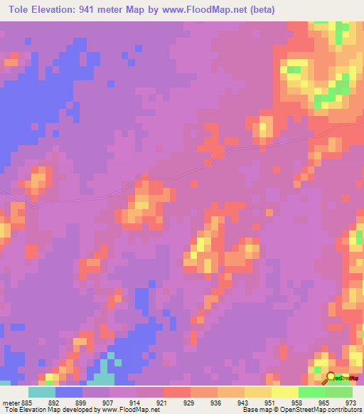 Tole,Eritrea Elevation Map