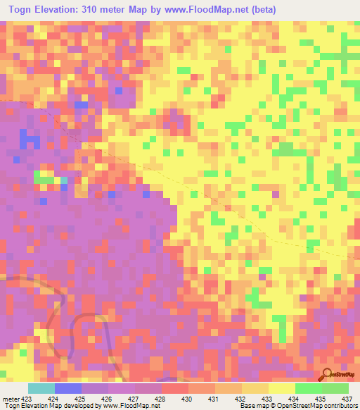 Togn,Ethiopia Elevation Map