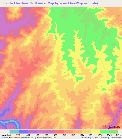 Tocule,Ethiopia Elevation Map