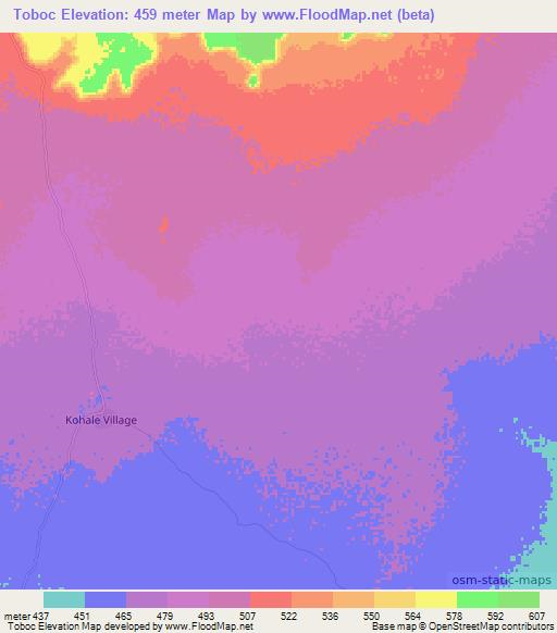 Toboc,Ethiopia Elevation Map