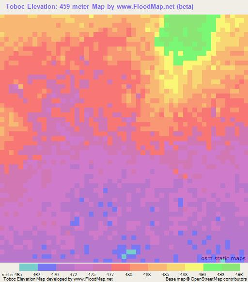 Toboc,Ethiopia Elevation Map