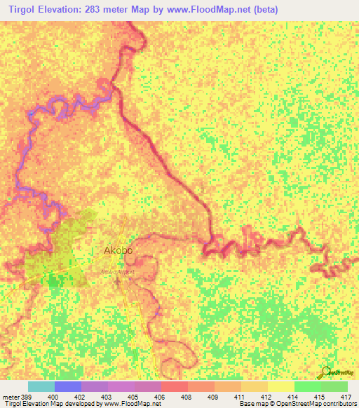 Tirgol,Ethiopia Elevation Map