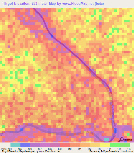 Tirgol,Ethiopia Elevation Map