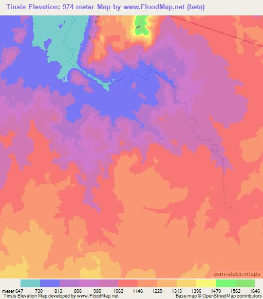 Tinsis,Ethiopia Elevation Map