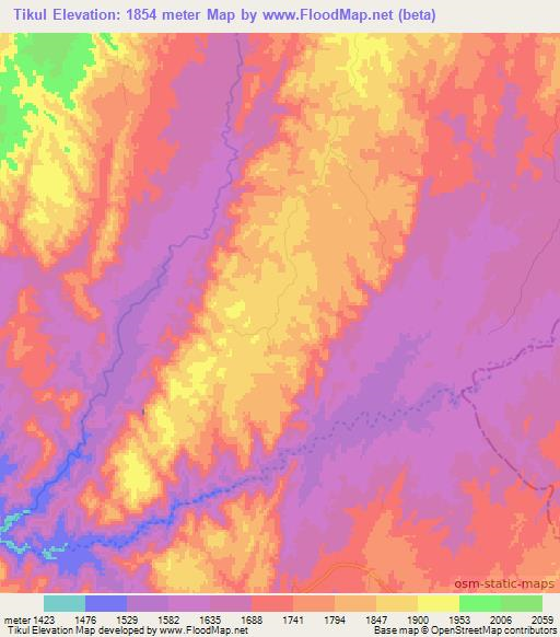 Tikul,Ethiopia Elevation Map