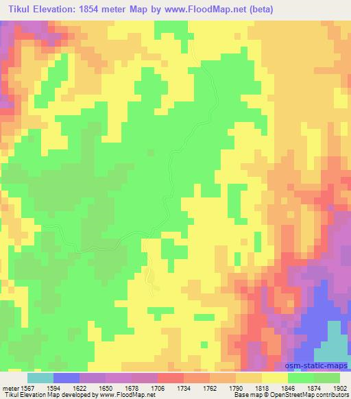 Tikul,Ethiopia Elevation Map