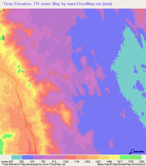 Ticse,Eritrea Elevation Map
