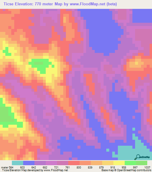 Ticse,Eritrea Elevation Map