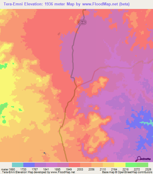Tera-Emni,Eritrea Elevation Map