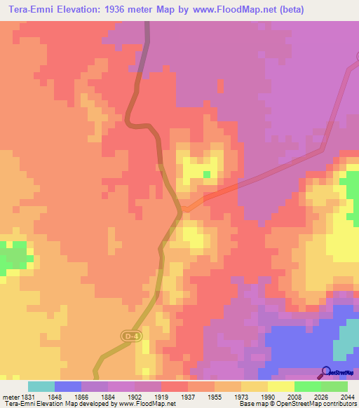 Tera-Emni,Eritrea Elevation Map