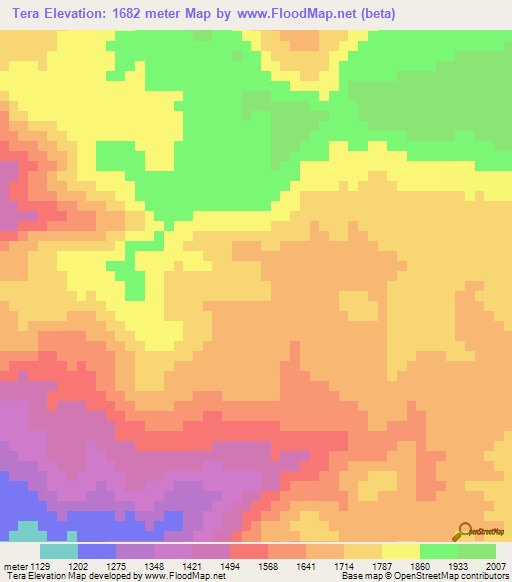 Tera,Ethiopia Elevation Map