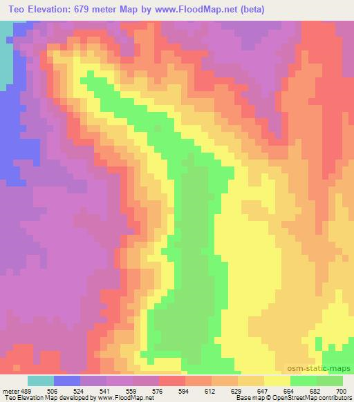 Teo,Ethiopia Elevation Map