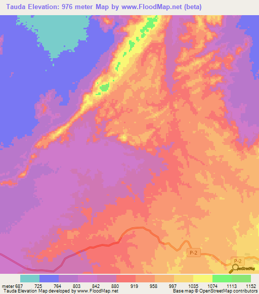 Tauda,Eritrea Elevation Map