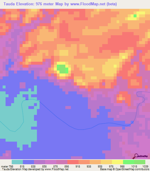 Tauda,Eritrea Elevation Map