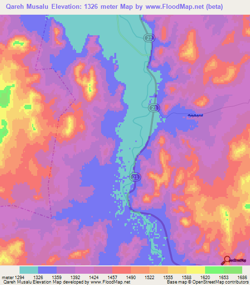 Qareh Musalu,Iran Elevation Map